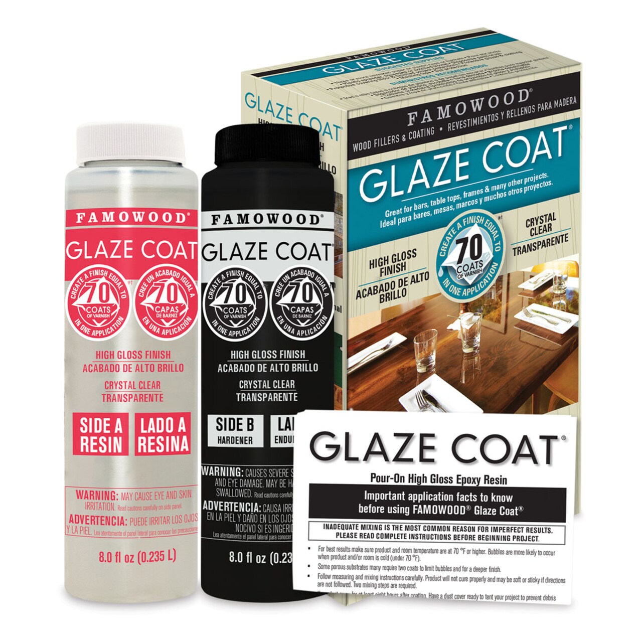 Famowood Glaze Coat Clear Epoxy Kit Pint
